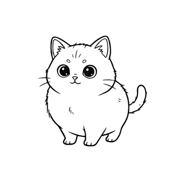 Free American Wirehair outline Flat Vector Cat Clipart to Edit Online