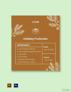 Christmas Food Label Template