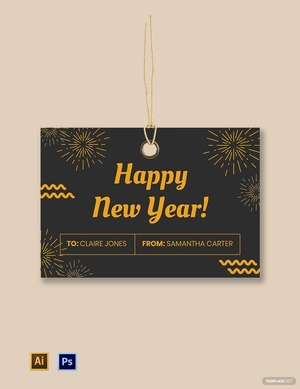 New Year Gift Tag Template