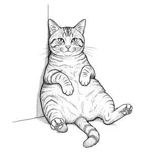 Free Aphrodite Emoji Ink Drawing Cat Clipart Template to Edit Online