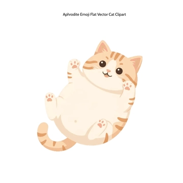 Free Aphrodite Emoji Flat Vector Cat Clipart Template to Edit Online