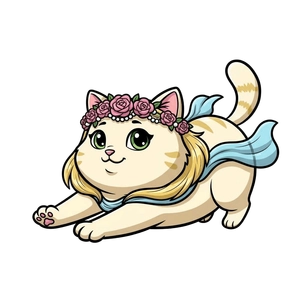 Free Aphrodite cartoon Digital Vector Cat Clipart Template to Edit Online