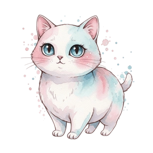 Free Aphrodite cartoon Watercolor Cat Clipart Template to Edit Online