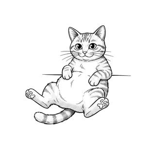 Free Aphrodite cartoon Ink Drawing Cat Clipart Template to Edit Online