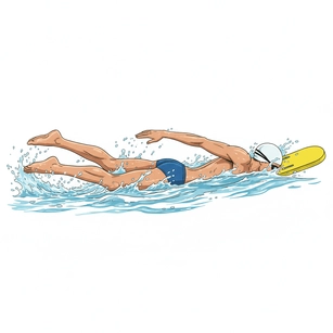 Free Kicking Board Swimming Clipart Template to Edit Online