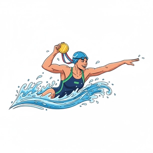 Free Swimmer Medal Pose Clipart Template to Edit Online