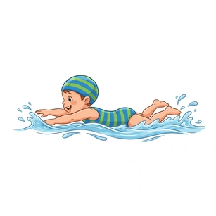 Free Toddler Swimming Clipart Template to Edit Online