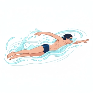 Free Teen Swimming Clipart Template to Edit Online