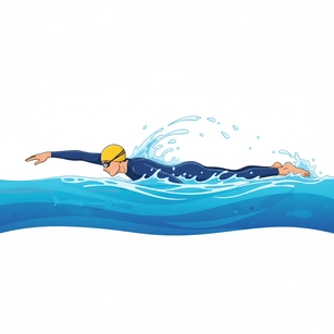 Free Open Water Swimming Clipart Template to Edit Online