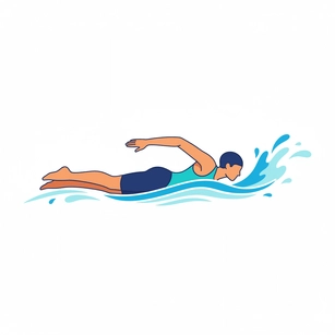 Free Flat Vector Swimming Clipart Template to Edit Online