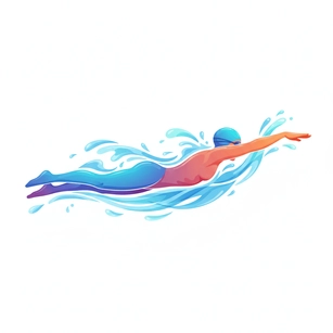 Free Gradient Swimming Vector Clipart Template to Edit Online