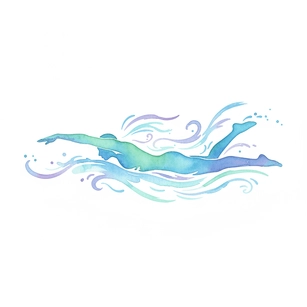 Free Watercolor Swimming Clipart Template to Edit Online
