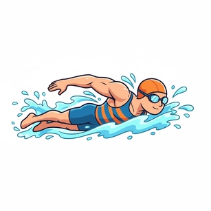 Free Cartoon Swimmer Mascot Clipart Template to Edit Online