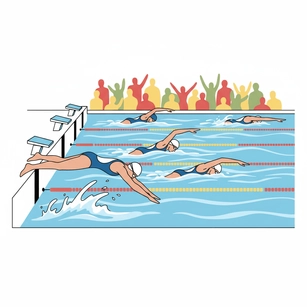 Free Competitive Relay Swimming Clipart Template to Edit Online
