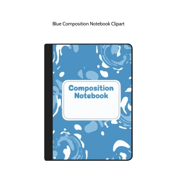 Free Blue Composition Notebook Vector Clipart (PNG, SVG) to Edit Online