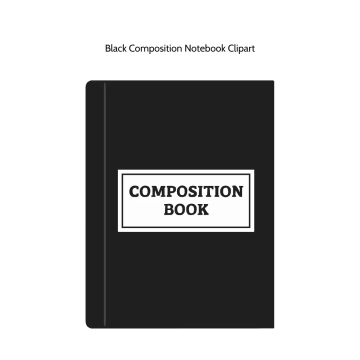 Free Black Composition Notebook Vector Clipart (PNG, SVG) to Edit Online