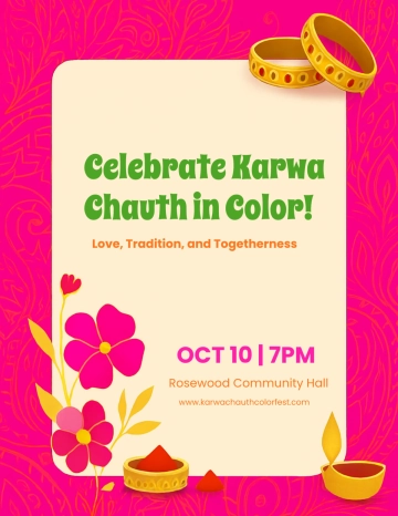 Free Colorful Karwa Chauth Festival Flyer to Edit Online
