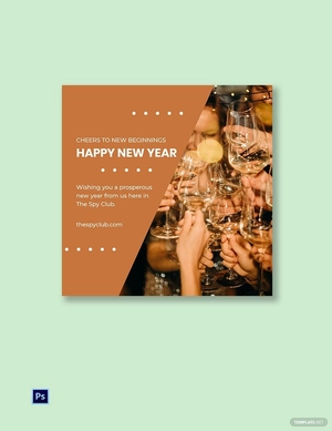 Free New Year Greeting Instagram Post Template to Edit Online