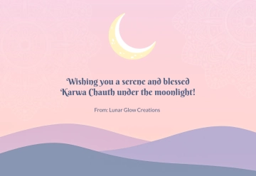 Free Simple Karwa Chauth Moonrise Card Template to Edit Online