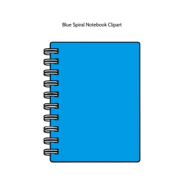 Free Blue Spiral Notebook Vector Clipart (PNG, SVG) to Edit Online