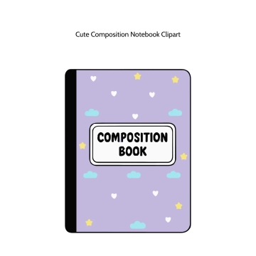 Free Cute Composition Notebook Vector Clipart (PNG, SVG) to Edit Online