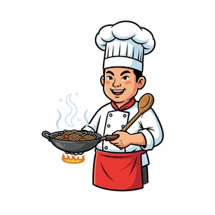 Free Asian Chef Clipart Template to Edit Online
