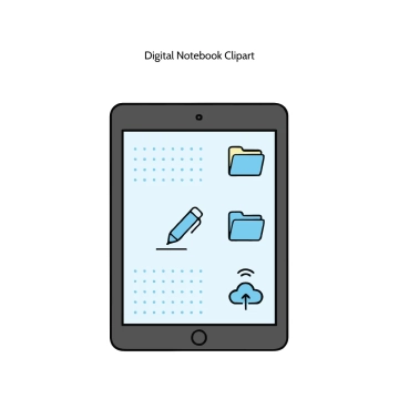 Free Digital Notebook Vector Clipart (PNG, SVG) to Edit Online