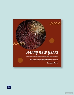 Free New Year Fireworks Show Instagram Post Template to Edit Online