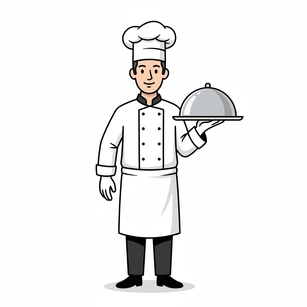 Free Chef Holding Plate Clipart Template to Edit Online