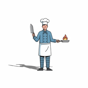 Free Long Shadow Chef Clipart Template to Edit Online