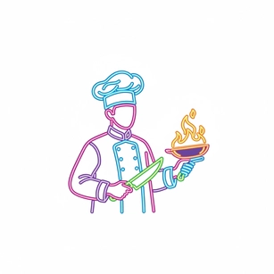 Free Neon Chef Clipart Template to Edit Online