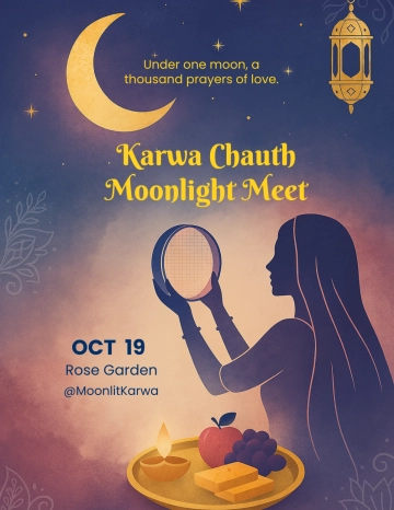 Free Creative Karwa Chauth Moon Viewing Flyer Template to Edit Online