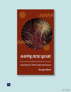 New Year Fireworks Show Snapchat Geofilter Template