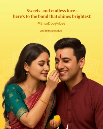 Free Beautiful Bhai Dooj Instagram Post Template to Edit Online
