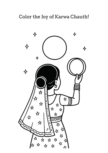 Free Karwa Chauth Kids Coloring Page Activity Template to Edit Online