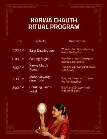 Free Karwa Chauth Ritual Program Template to Edit Online