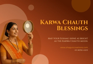 Free Karwa Chauth Pooja Card with Suhaag Items Design Template to Edit Online