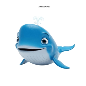 Free 3D Pixar Whale Template to Edit Online