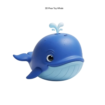 Free 3D Pixar Toy Whale Template to Edit Online