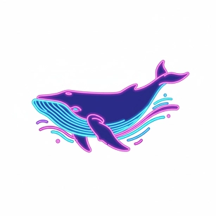 Free Neon Whale Clipart Template to Edit Online