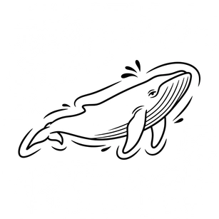 Free Line Art Whale Clipart Template to Edit Online
