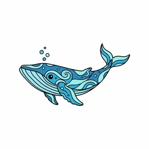 Free Doodle Whale Clipart Template to Edit Online