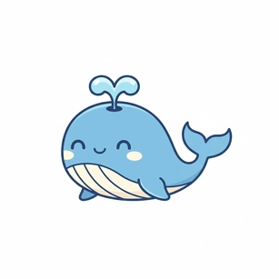 Free Kawaii Whale Clipart Template to Edit Online