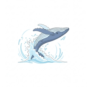Free Whale with Splash Clipart Template to Edit Online