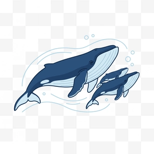 Free Whale Family Clipart Template to Edit Online