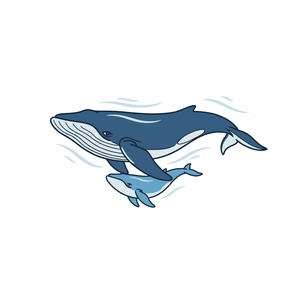 Free Mother and Baby Whale Clipart Template to Edit Online