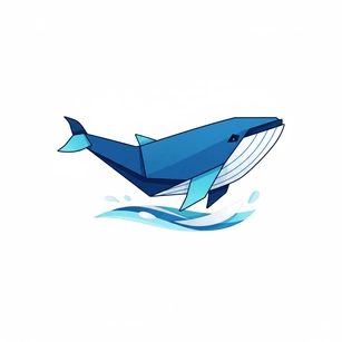 Free Origami Whale Clipart Template to Edit Online