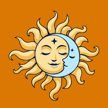 Free Autumnal Equinox Sun and Moon Illustration Template to Edit Online
