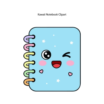 Free Kawaii Notebook Vector Clipart (PNG, SVG) to Edit Online
