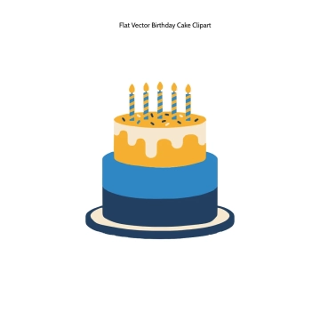 Free Flat Vector Birthday Cake Clipart Template to Edit Online